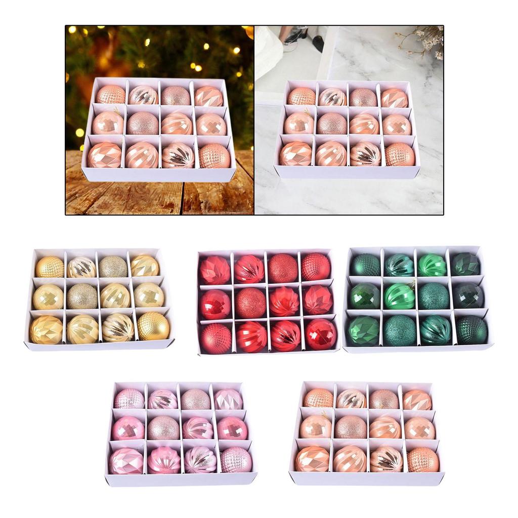12 Pieces Christmas Ball Ornaments Xmas Decor 6 cm Decorative Xmas Balls Baubles