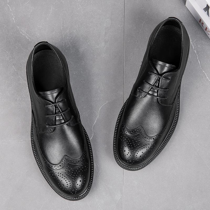 FashionNew Genuine Leather Mens Oxford Shoes Breathable Outdoor Sneakers Luxury Brand Men Brogue Shoes Handmade Casual Business Shoes