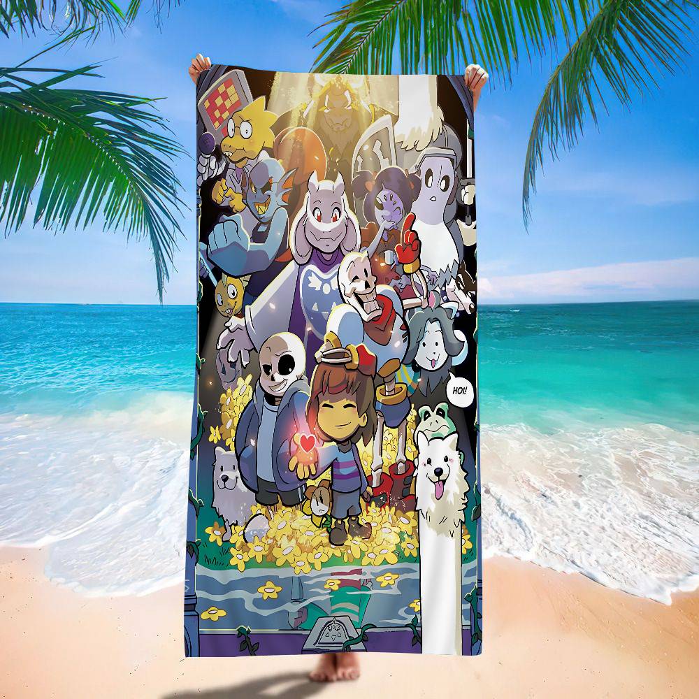 Game U-Undertale Bath Towel Microfiber Soft Water Absorbing Breathable For Girl Kids Decorative Cartoon Beach Towel