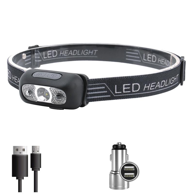 Mini Strong Light Headlamp Led Night Fishing Torch Rechargeable Head Lamp Outdoor Waterproof Portable LED Sensor HeadLight
