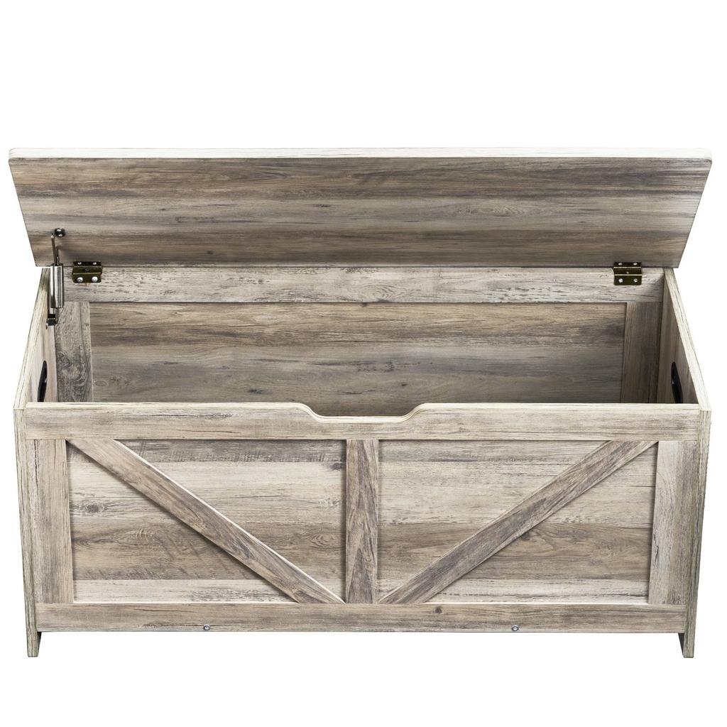 VEVOR Wooden Toy Chest for Kids, Toddler Toy Storage Box with Flip-Top Lid and Safety Hinge