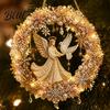 Christmas Tree Hanging Decor 2Pcs Pearl Diamond Ornament Set 2D Acrylic Glitter Charms with Ribbon Festive Pendant for Holiday Party Indoor