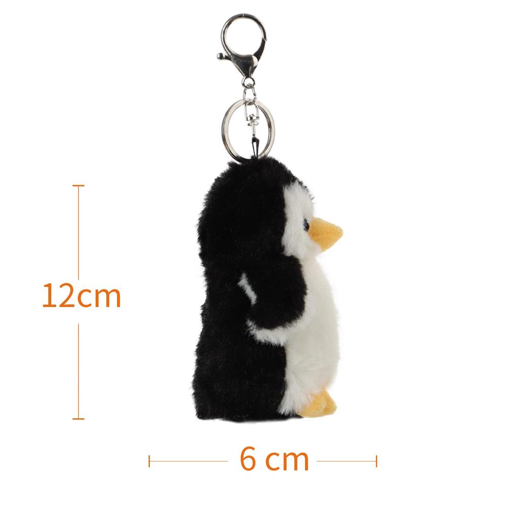 Apricot Lamb Black Penguin Cute Soft Keychain Plush Toy, Perfect for Boys and Girls, Fits Kids Backpacks and Purses, 10cm
