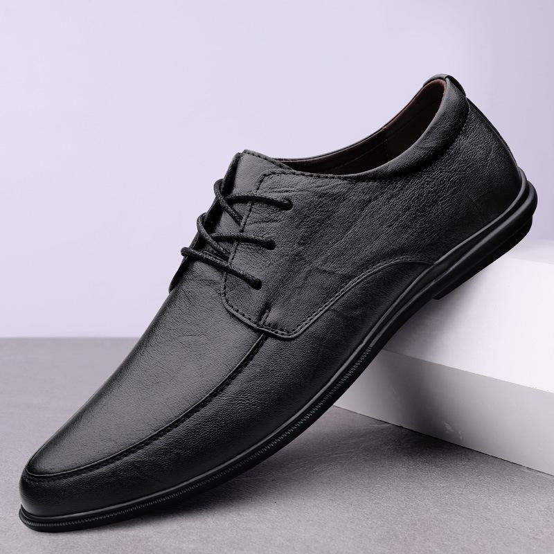Men's business casual shoes lace-up four-season shoes soft-soled driving shoes super migration professional work shoes men's shoes leather shoes men's