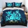 Cartoon Cuphead And Mugman Bedding Set Duvet Cover Sheet Printed Bed Set Pillowcase Bed Full Queen King Size Comforter Bedroom
