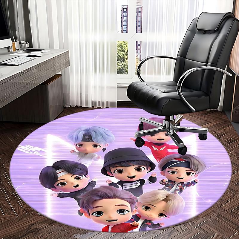 Kpop Chair mat Round Rug-Office carpet, Non-slip, Suitable for Living Rooms, Bedrooms Decor.1205422a