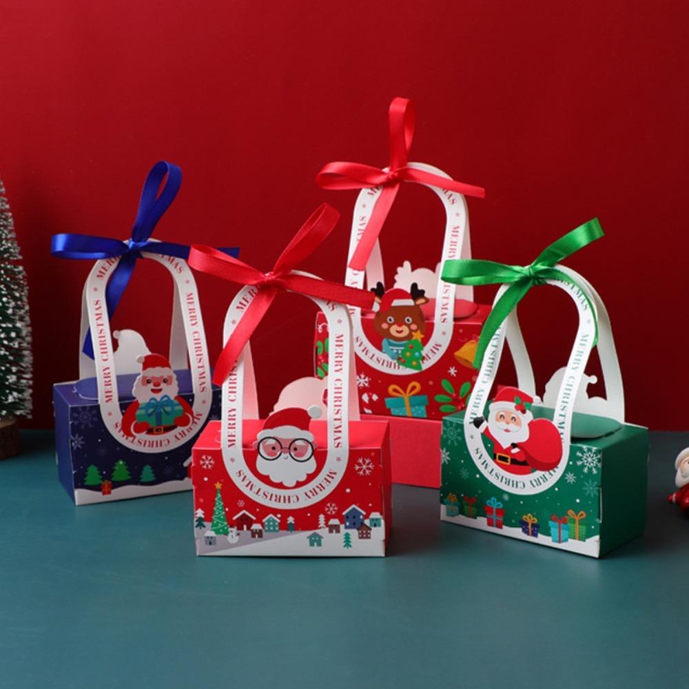 

4pcs Handheld Gift Box Merry Christmas Christmas Gift Cartoon Bag Christmas Gift