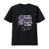 Womens In This Family No One Fights Alone T Shirt Vulvar Cancer Black Vintage Washed Stretched Comfortable