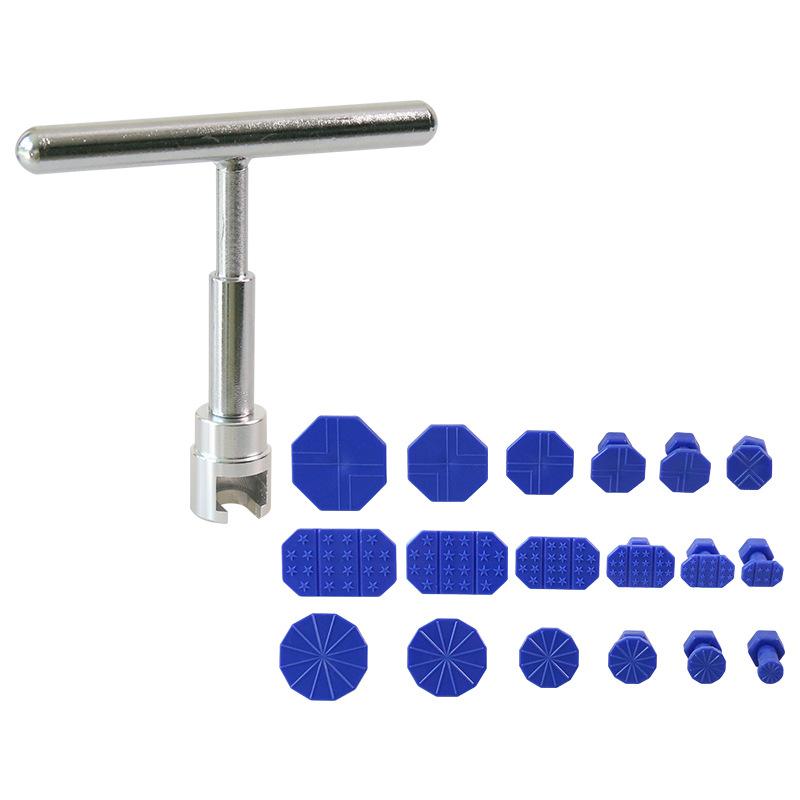 Paintless Car Dent Removal Tools Sheet Metal Dent Puller Short T-Dent Pull Set Suction Cup Workshop Kit for Auto Hail Pit Repair