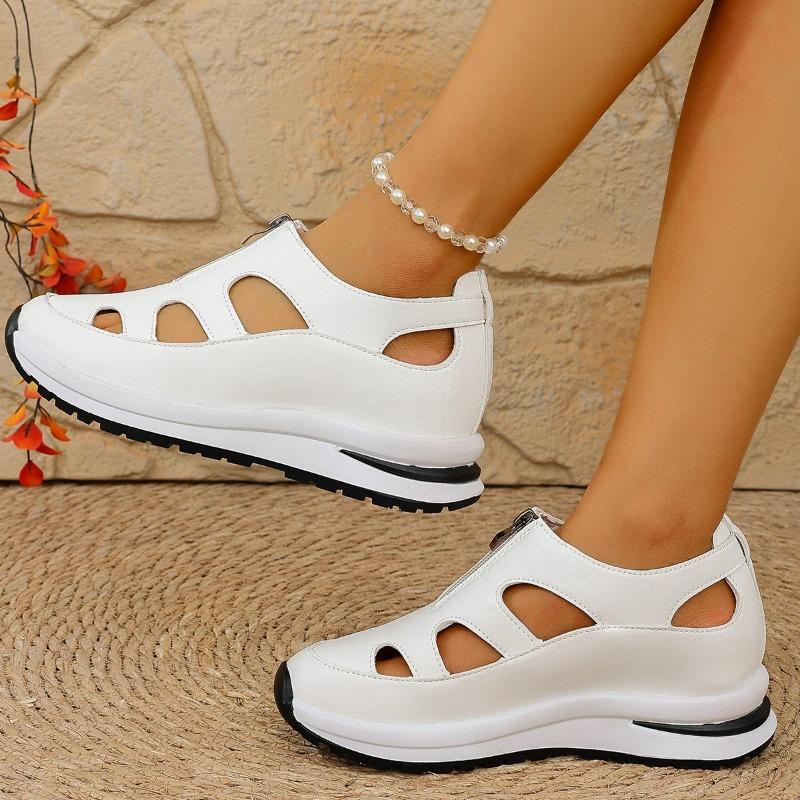 Fashion Ladies Shoes 2025 New Closed Toe Women's Sandals Fashion Plus Size Casual Summer Hollow Out Light Comfortable Wedge Sandals