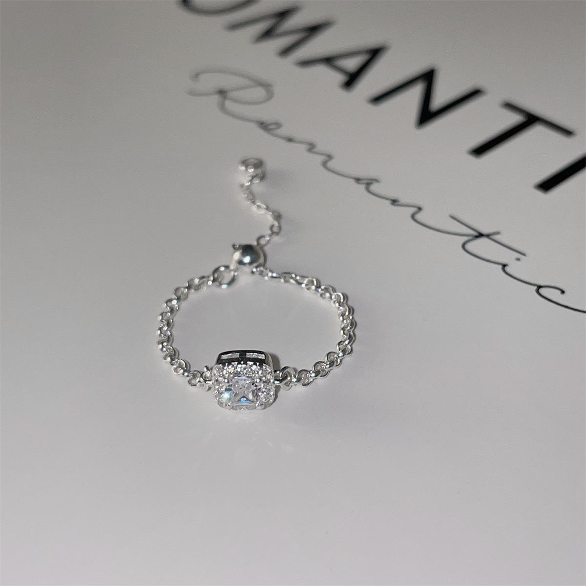 

Кольцо с неровным и цветным опалом и цирконием, персонализированное нишевое кольцо высокого класса, женское ювелирное украшение на цепочке из стерлингового серебра 925 пробы. opening adjustable