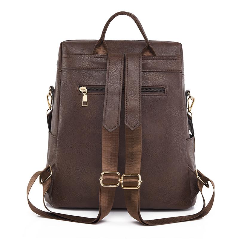 Buy Casual Leather Backpack Women's Fashion Multifunctional Travel