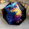 1 PC Automatic Folding Umbrella - Owl Artwork Pattern, Portable & Foldable Design with 8 Ribs, Christmas Birthday Gifts