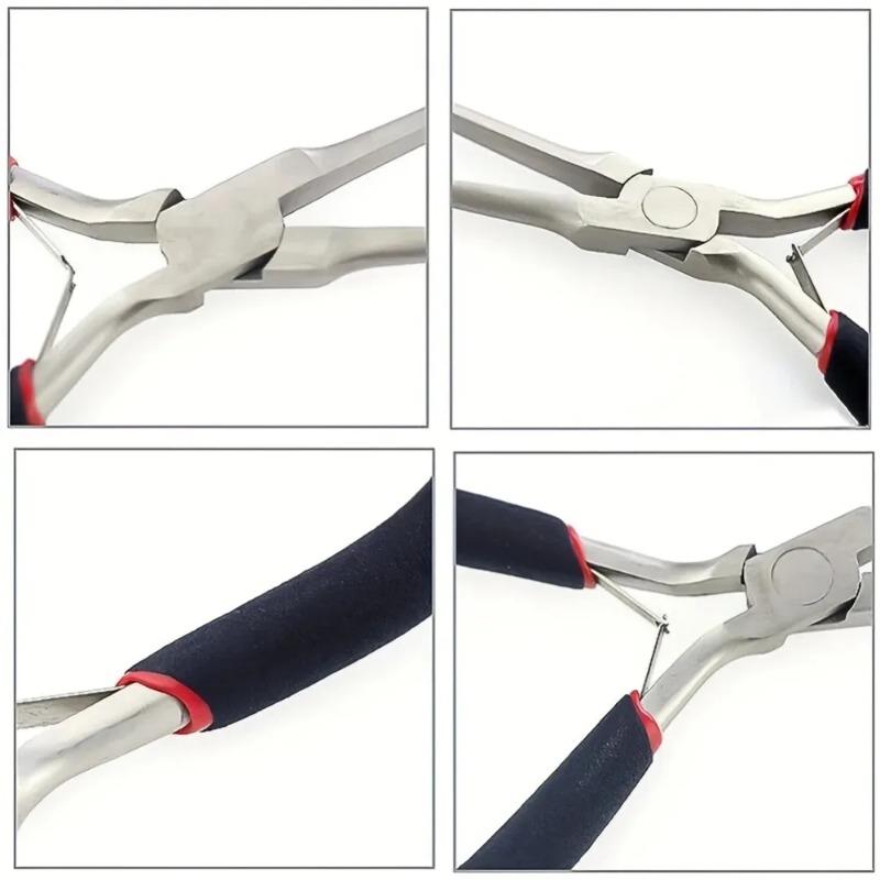 Mini Long Nose Pliers with Flat Round Nose and Cutter for DIY Jewelry Craft, Hairpin Making, Wire Bending Repair - Rust-Proof