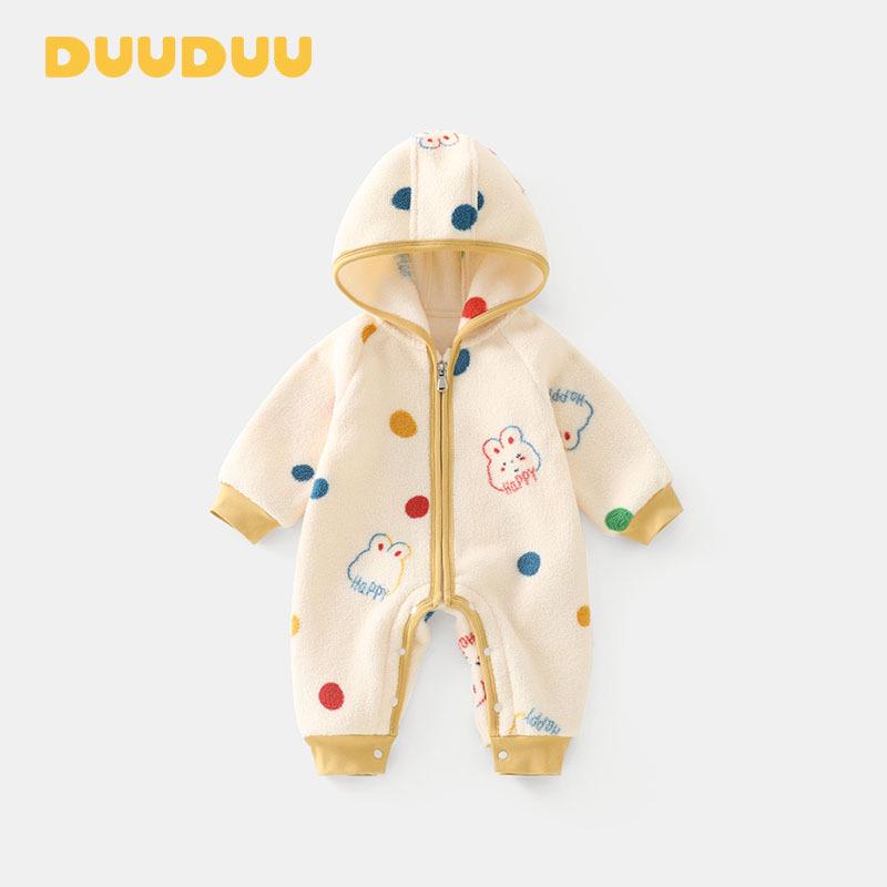 

DUUDUU Fleece-Lined 2025 Baby Rompers: Newborn Diaper Coveralls & Home Jumpsuits for Autumn/Winter. 100CM (18-24 months, up to 30 lbs)