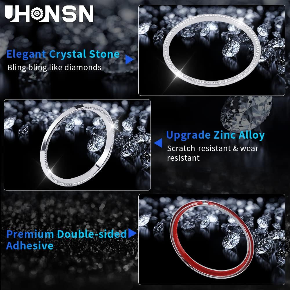 UHONSN 15 sztuk Akcesoria Mercedes Benz Błyszcząca Przednia Wentylacja Pokrywa Dekoracyjna Pani Wnętrze Słodka Naklejka Kalkomania Stop Cynku Srebrny