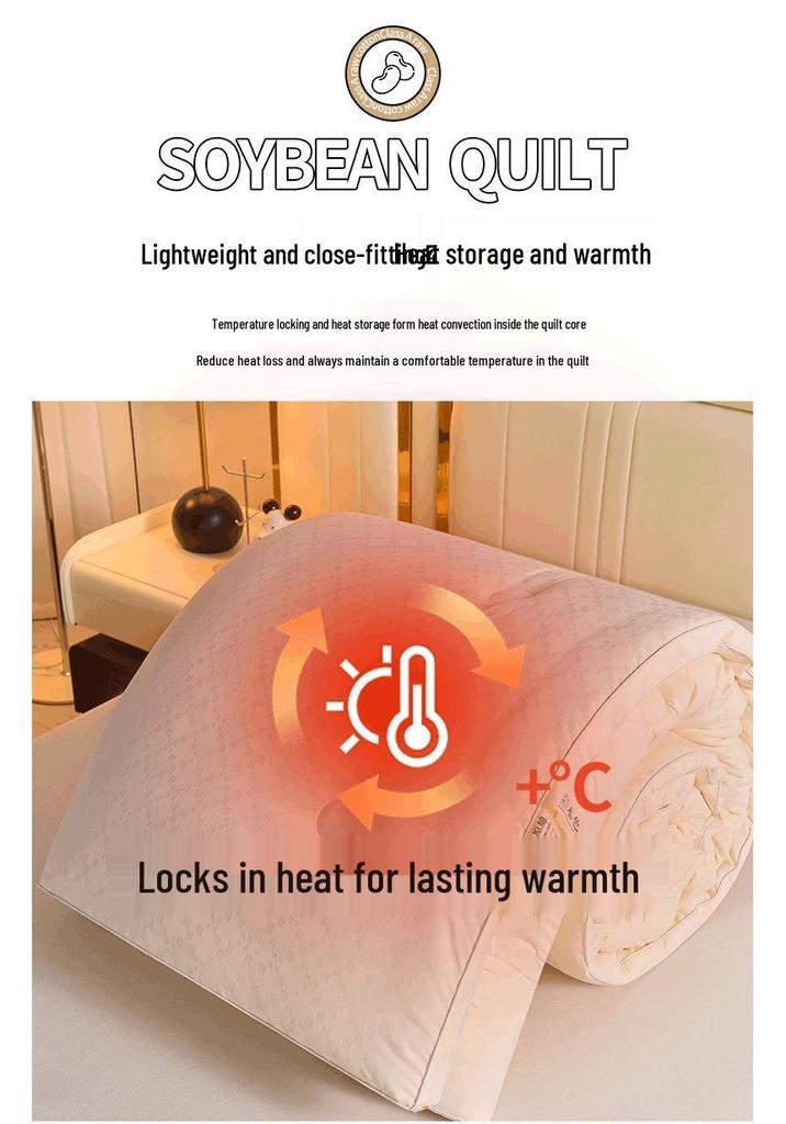 Three-Dimensional Soybean Sateen Cotton Quilt: Thickened Spring to Winter Dorm Warmth