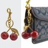 Women's Resin Alloy Cherry Pendant Keychain - Diamond-Studded Bag Ornament