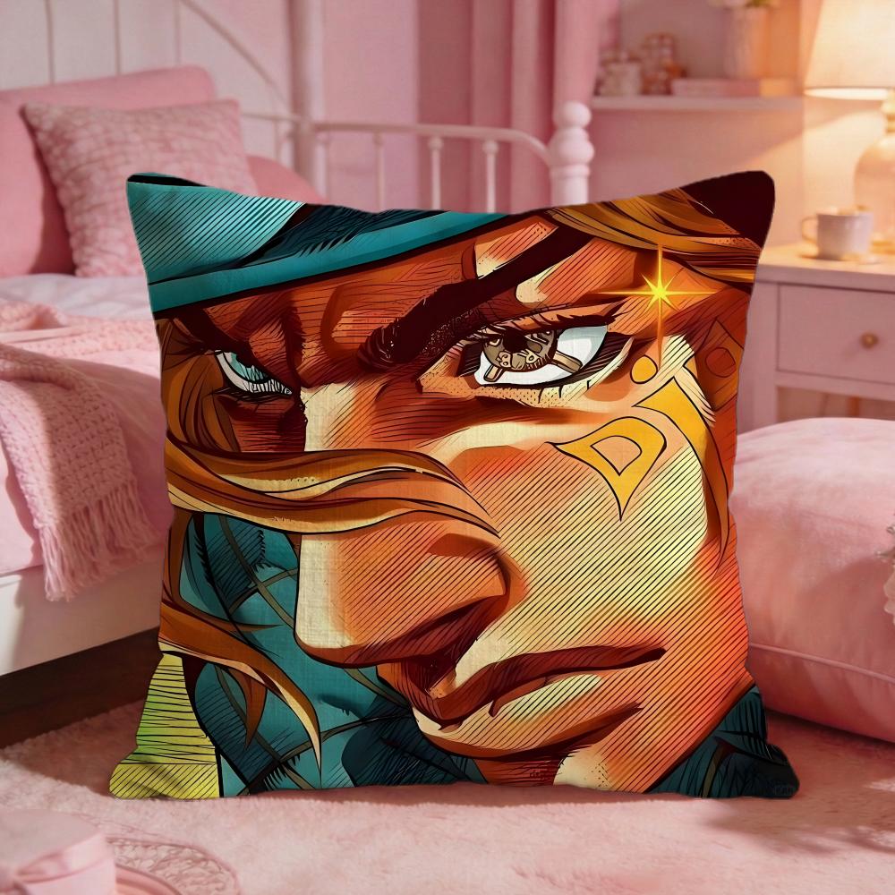 jJoJo Bizarre Adventure Cushion Cover Premium Comfort Reversible Pillow Cove Two in One Design for Any Room Car Interior