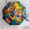 Tiger Parrot  Pattern, Automatic Folding Umbrella, Portable and Foldable Design, 8 Ribs, a Christmas or Birthday Gift.