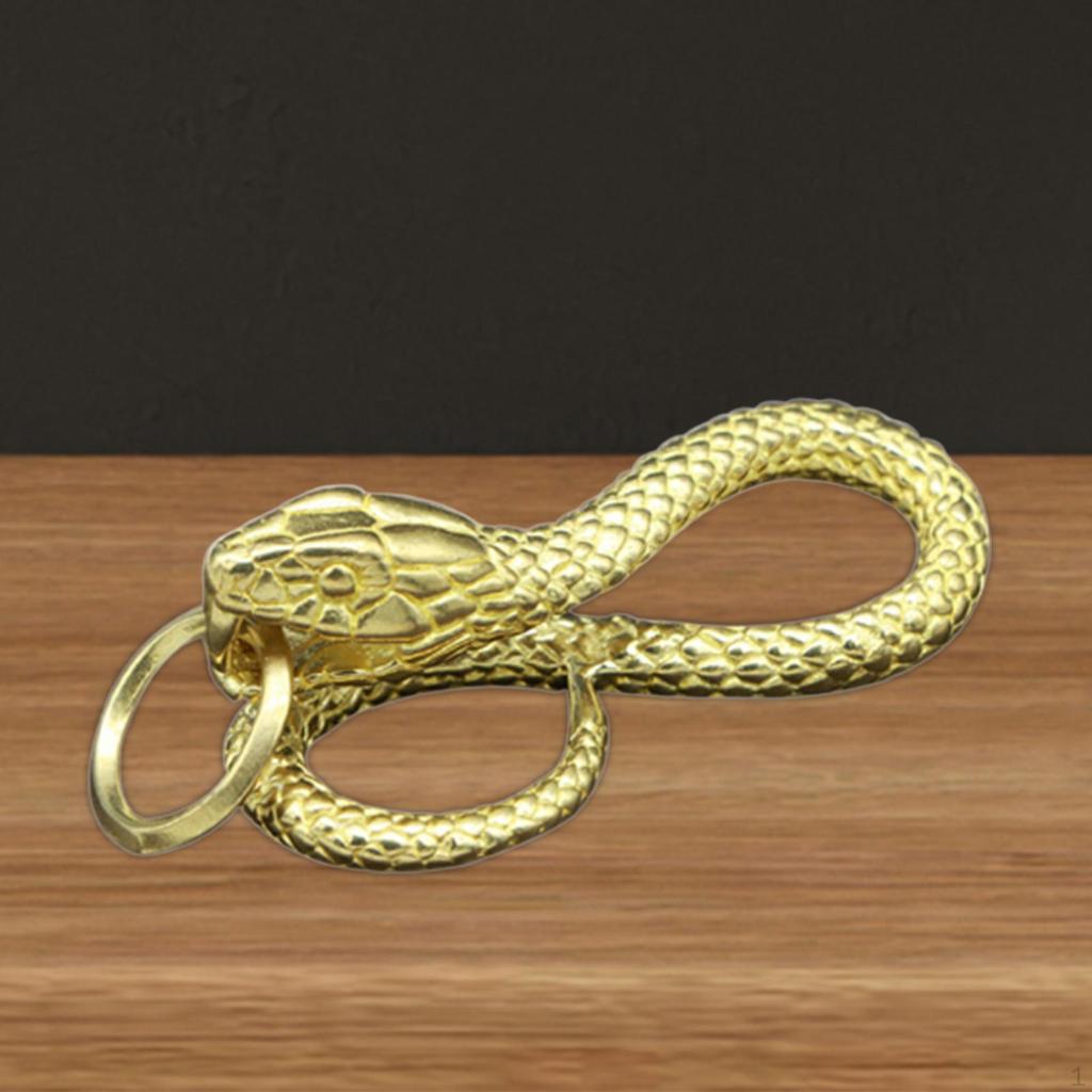 Brass Snake Keychains Animal Pendant Decor Pure Copper Fittings Keyrings for Earrings