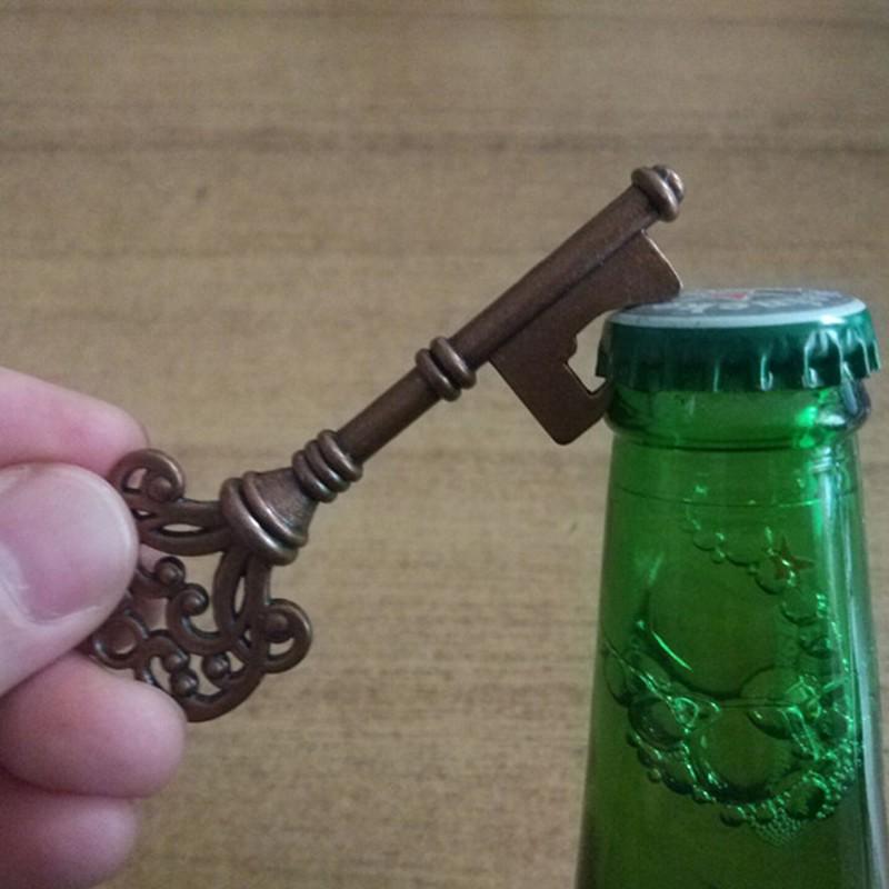 Vintage Key Shaped Bottle Opener for Wedding Favors Shiny Decoration