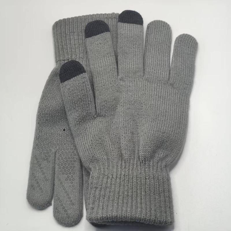 Non-slip gloves for men and women, piled and thickened in winter, warm, cold-proof and non-slip outdoor riding gloves