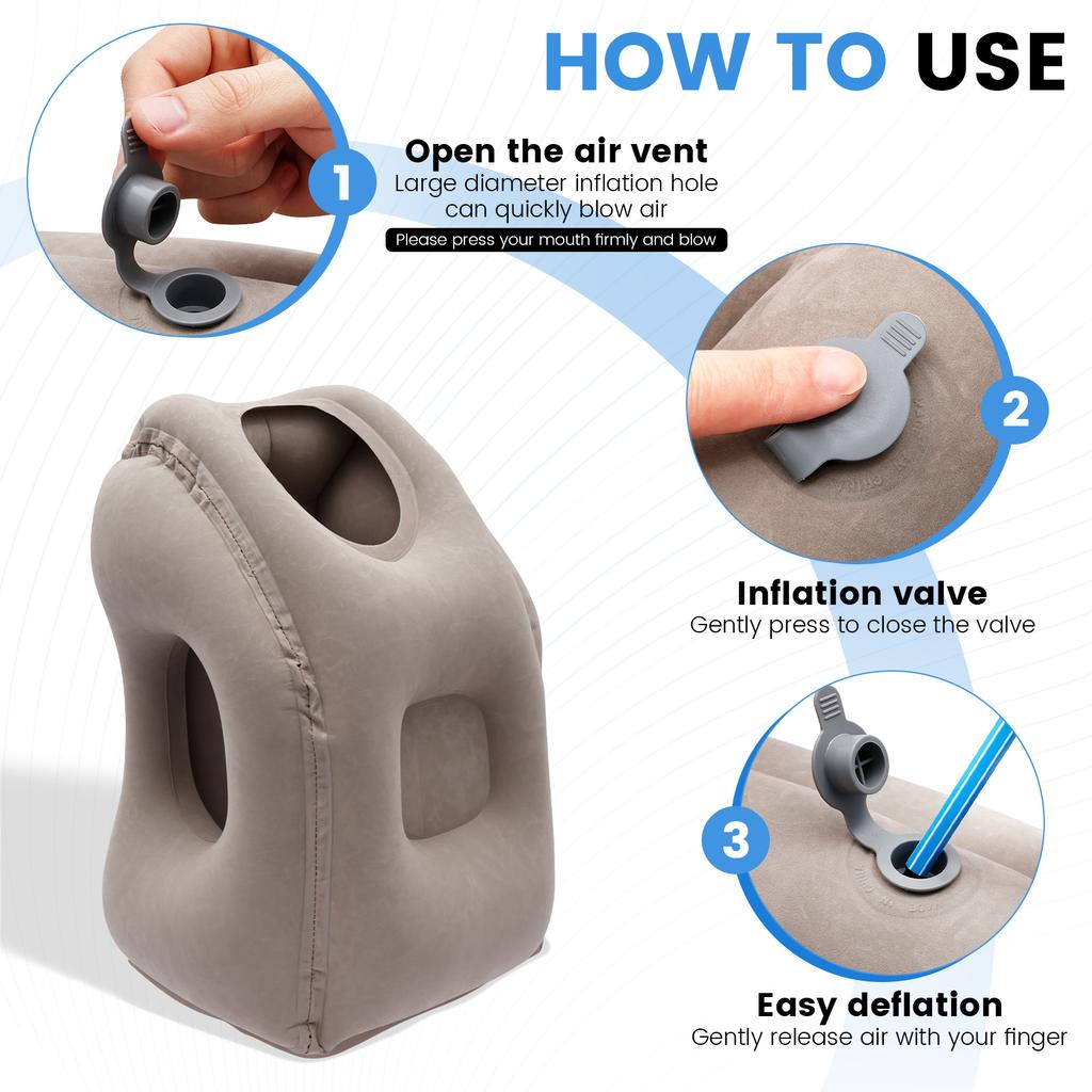 Inflatable Travel Pillows Portable Foldable Inflatable Sleeping Pillow with Storage Bag Airplane Neck Pillow Office Nap Pillows