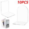 10Pcs Clear Acrylic Bookends L Shape Stand Bookshelf Desktop Organizer Decorative Storage Rack for Bedroom Office Library School