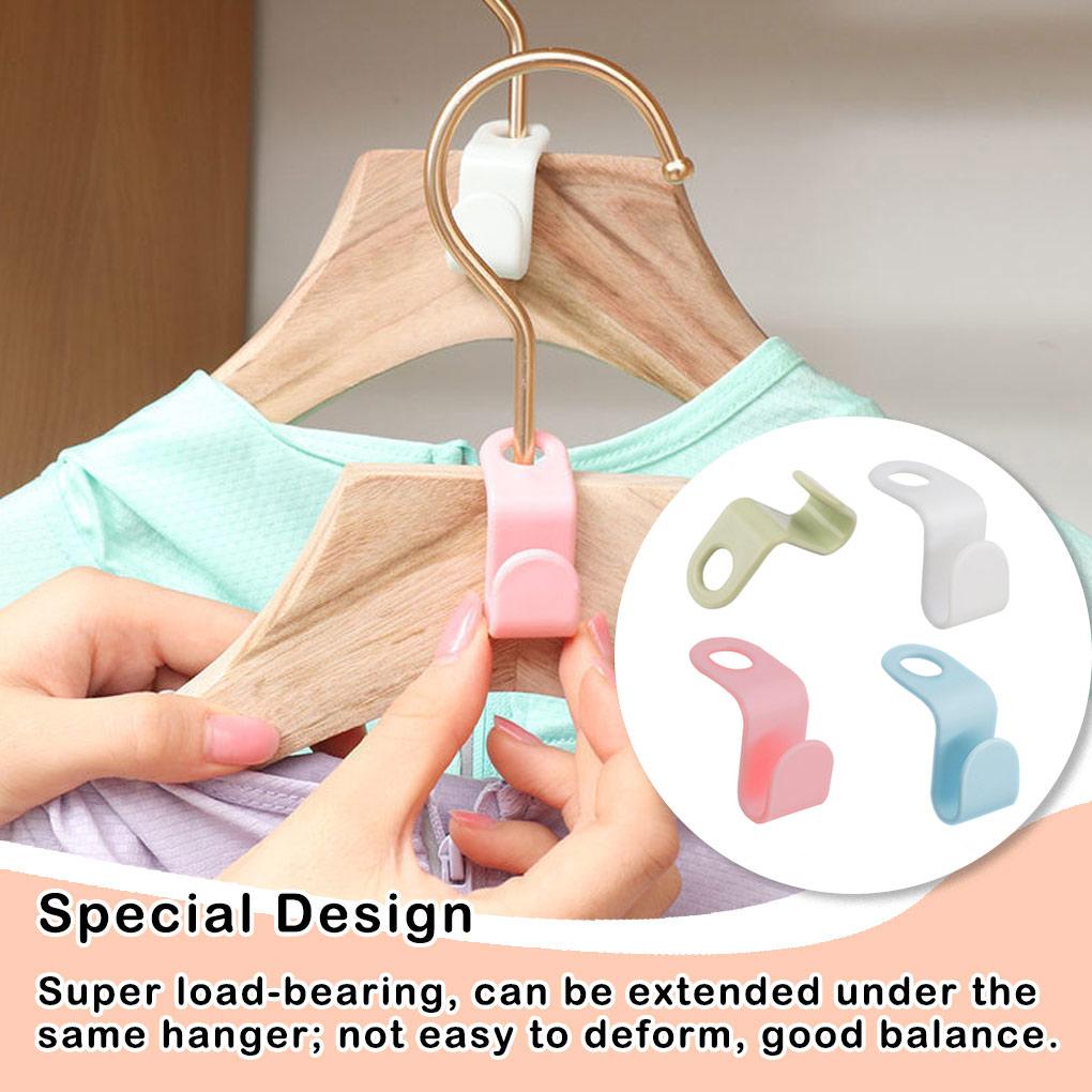 30 Pieces Clothes Hanger Connecting Hook Portable Replacement Space-saving Solid Color Cabinet Closet Connector Organizer