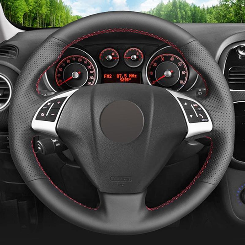 

Чехол на руль автомобиля, черный замшевый чехол из натуральной кожи для Fiat Punto Bravo Linea 2007-2019 Qubo Doblo 2008-2015 Grande Style 3