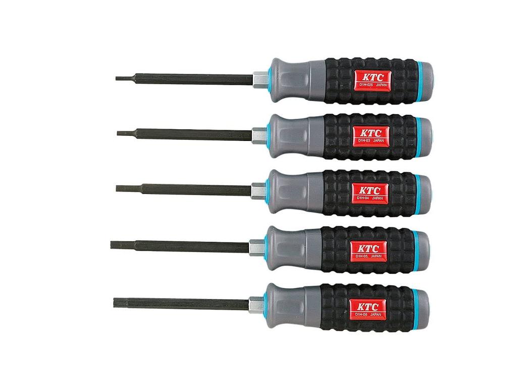Kyoto Tool Resin Handle Hexagonal Screwdriver TD1H5 (KTC) Set, 5-Piece Set,