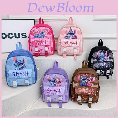 Disney Stitch Angel Heart Gift Football Cartoon Pattern Children Backpack For Preschool Boys And Girls