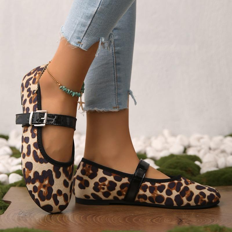 Fashion Flats Women Ballet Dance Shoes Leopard Fashion Loafers Shoes Summer Woman Sandals 2025 Designer Mary Jane New  Mujer