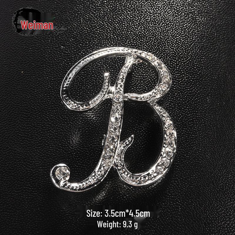 Men's Suit Jacket Brooch: Elegant English Letter Pin for a Stylish Touch