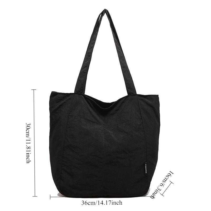 Leisure Japanese Nyl Waterproof Solid Color Simple Large Capacity Student Commuter Shoulder Cross Tote Bags