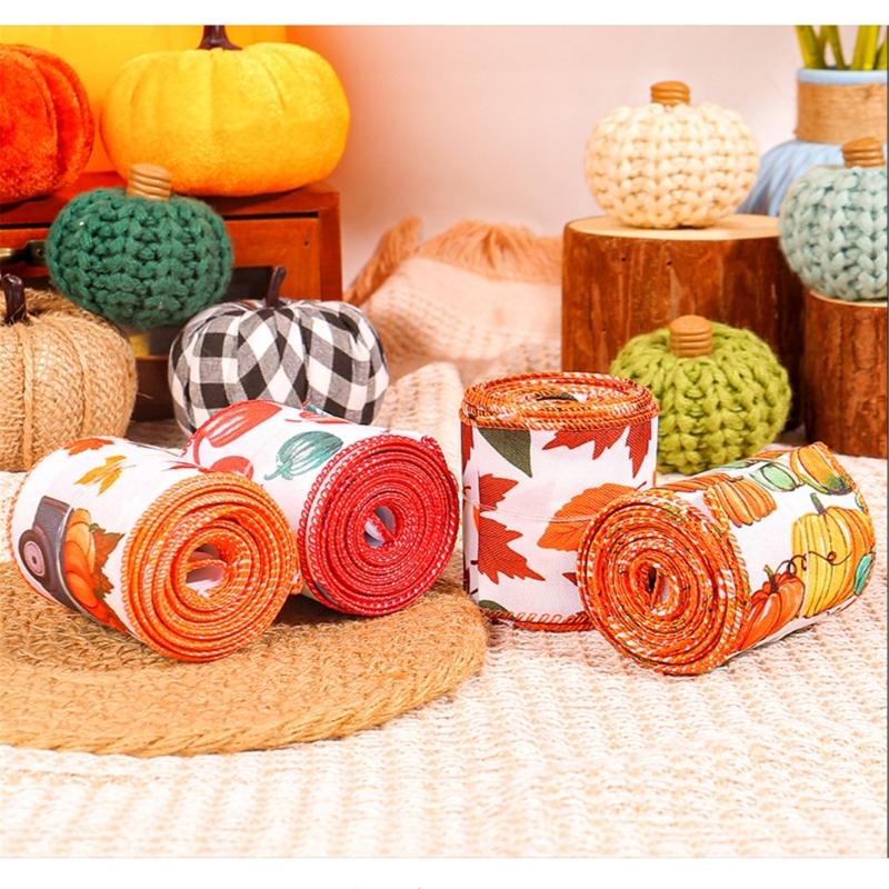 Thanksgiving Day Harvest Craft Ribbon Wide Decors with Multiple Pattern Perfect for Gift Wrapping and Party Decors