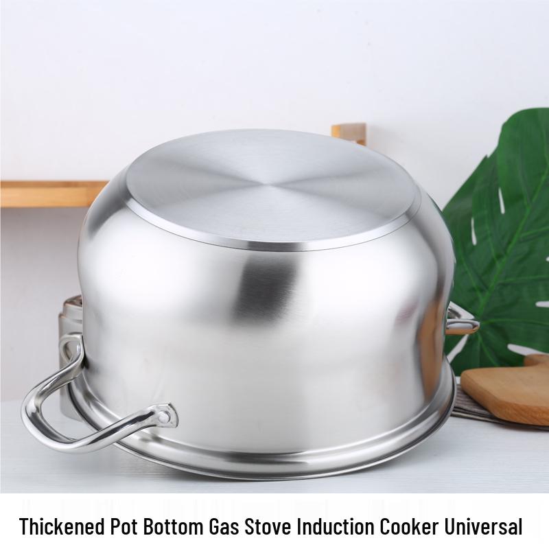 Thickened Stainless Steel Steamer Pot - 3-Layer, Non-Perforated, No Flavor Transfer, Energy-Saving Design for Cooking Rice.