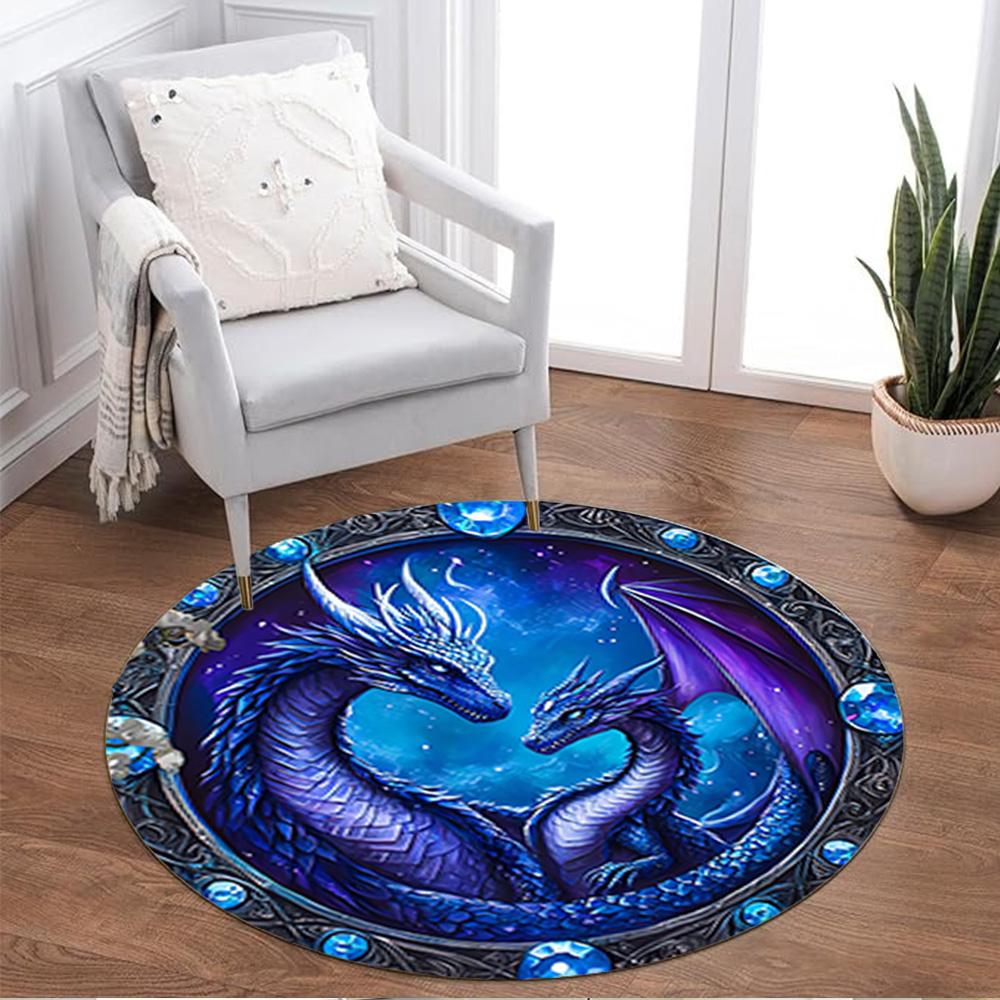 1pc fantasy dragon design rug home carpet non slip office decor gift living room bedroom