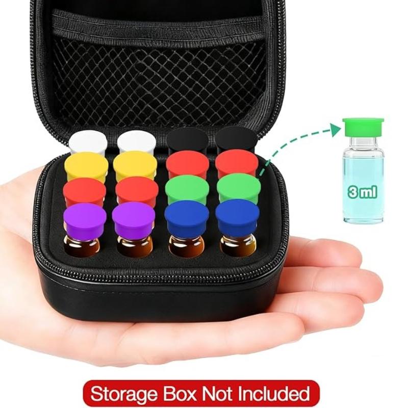 Peptide Vial Caps 3ml Glass Vials Silicone Reusable Seals Covers for 1/2/3ml Vials Fit Vial Holder Box Storage Accessories