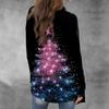 Women's Fashion Christmas Print Jacket Long Sleeve Casual Cardigan Coat