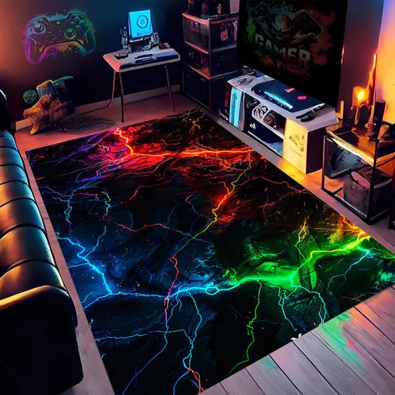 Punk Video Game Art Carpet Visual Luminous Rug Living Room Bedroom E-sports Room Decoration Mat Home Decoration
