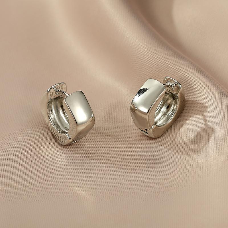 Stainless Steel Square Circle Earrings For Women  Gold Plated Zircon Hoop Earrings Trendy Aesthetic Jewelry Wedding Gift