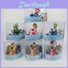 Presentes Super Mario Kart Princesa Peach Carro Figura Pull Back Coleção de Brinquedos de PVC Com Membros Desmontáveis