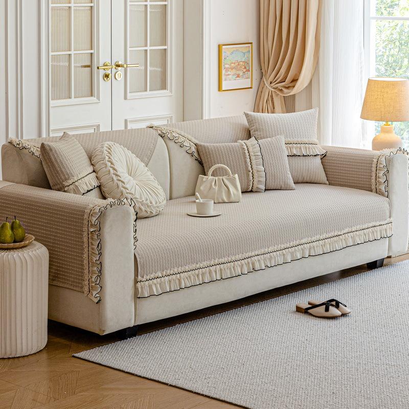 Cream Wind Advanced Feeling Four Seasons Universal Sofa Cushion  New Fungus Edge Sofa Cover Non-Slip Sofa Seat Cushion