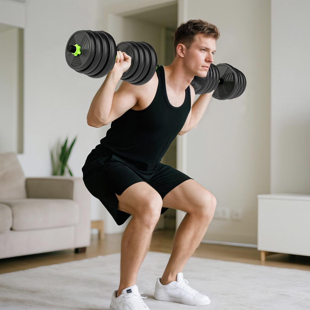 Adjustable Dumbbell Set 30 KG Dumbbell Set Dumbbells Barbells Weight Set for Strength Training