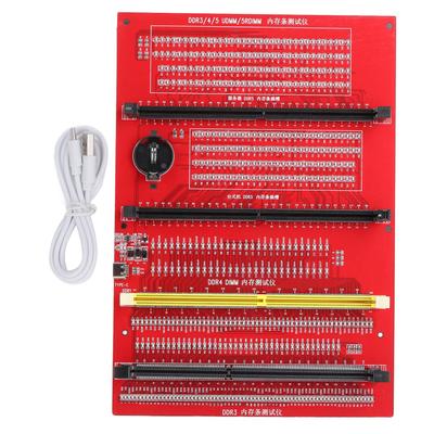 RAM Memory Diagnostic Analyzer 4 In 1 Desktop DDR3 DDR4 DDR5UDMM DDR5RDIMM Tester Card with Light