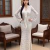 Women's V-Neck Lace Flare Long Sleeve Dress - Slimming Spicy Girl Style, New Autumn/Winter Collection