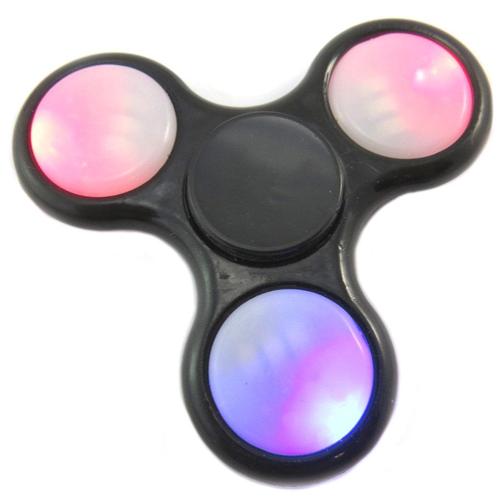Les Trésors De Lily [P1759] - Handspinner led 'Les Lumineux' noir - 7 cm