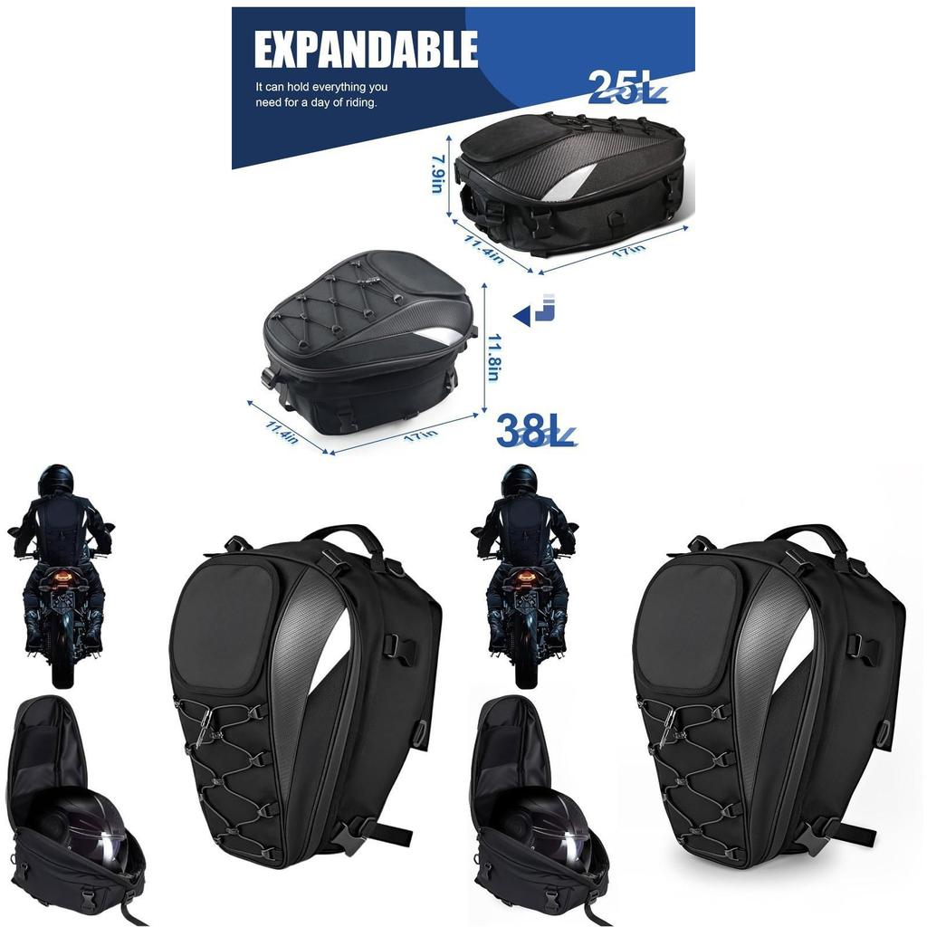 Oxford Cloth Motorcycle Rear Seat Bag With Large Capacity For Outdoor Travel And Riding Gear
